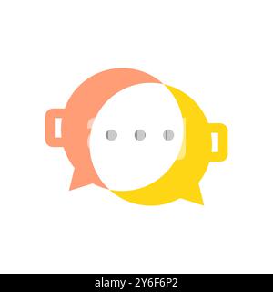 bubble chat talk consulting cooking modern minimalist colorful logo design vector icon illustration Stock Vector