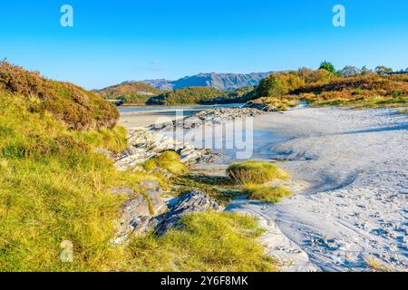 The beach at Morar near Mallaig known as The Silver Sands, Scotland,UK Stock Photo