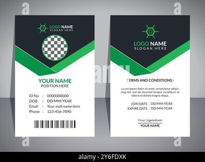 Professional ID Card Design Template Stock Vector