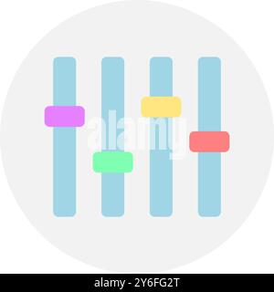Audio equalizer icon. Audio equalizer button. Stock Vector