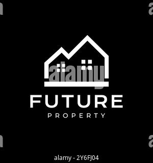 house shape modern minimalist architect structure simple clean flat logo design vector illustration Stock Vector