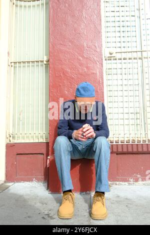 San Francisco, CA, USA - 16 Sept 2024 - A homeless person on the street Stock Photo