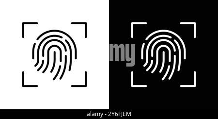 biometric icon set in thin line outline style and linear vector sign Stock Vector