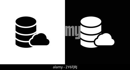 cloud database icon set in thin line outline style and linear vector sign Stock Vector