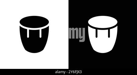 Conga drum icon set in thin line outline style and linear vector sign Stock Vector