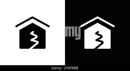 Earthquake icon set in thin line outline style and linear vector sign Stock Vector