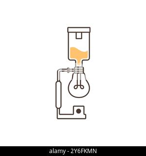 coffee shop machine idea creative lamp line style modern simple logo design vector icon illustration Stock Vector