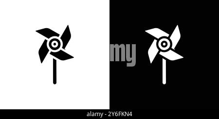 paper Windmill icon set in thin line outline style and linear vector sign Stock Vector