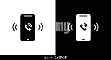 Mobile Phone call icon set in thin line outline style and linear vector sign Stock Vector