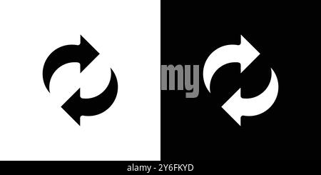 Refresh icon set in thin line outline style and linear vector sign Stock Vector