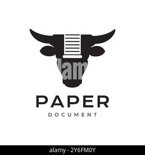 cow cattle livestock document agreement modern logo design vector icon illustration Stock Vector