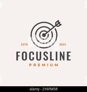 archer focus line circle simple hipster logo design vector Stock Vector