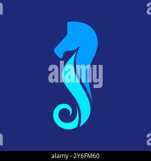 seahorse colorful sea flat modern logo design vector Stock Vector