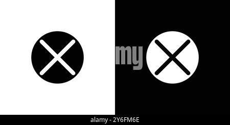 Simple cross line icon set in thin line outline style and linear vector sign Stock Vector