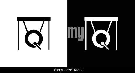 gong icon set in thin line outline style and linear vector sign Stock Vector