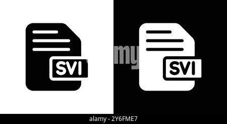 SVI file document icon set in thin line outline style and linear vector sign Stock Vector
