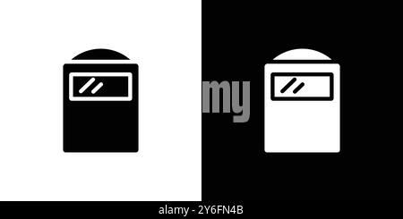 welding shield cover icon set in thin line outline style and linear vector sign Stock Vector