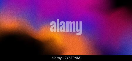 Abstract background with colorful halftone gritty spot effect. Backdrop with dirty and grungy blue orange violet paper texture. Retro vector Stock Vector