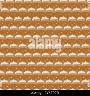 Seamless pattern with mountains art. Night landscape, starry sky wallpaper Stock Vector