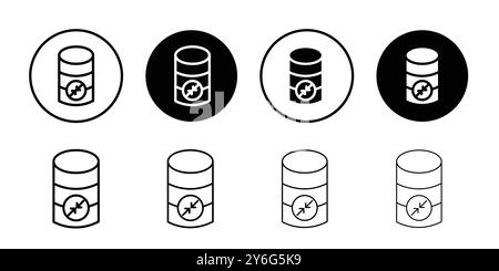 Shrink database icon set in thin line outline style and linear vector sign Stock Vector