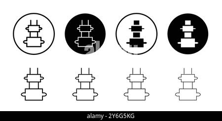 Hernia icon set in thin line outline style and linear vector sign Stock Vector