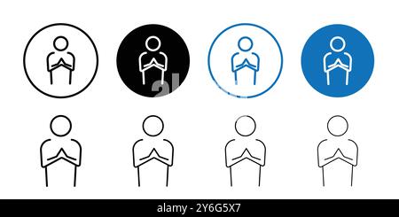 Respectfulness icon set in thin line outline style and linear vector sign Stock Vector
