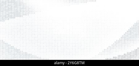 Digital grey binary background by ones and zeros on a white. Simple halftone vector graphic pattern Stock Vector