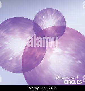 Abstract template with glowing lilac spheres. Graphic vector pattern Stock Vector