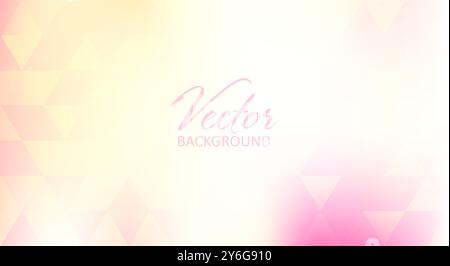 Minimal light color gradient background with translucent pastel pink and orangy yellow triangles. Abstract vector graphic pattern Stock Vector