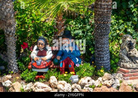 Torremolinos, Spain, Andalusia, Costa del Sol - May 21, 2019. The beach bar 'El Velero' is considered a landmark. There are ponds, countless flowers, Stock Photo