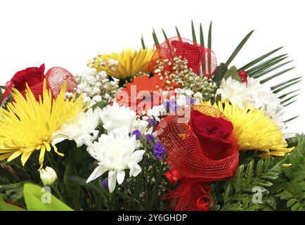 Closeup view on assorted flowers in bouquet Stock Photo