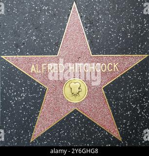 Los Angeles, United States, November 2013: Alfred Hitchcock star on the walk of fame, hollywood boulevard in Los Angeles, USA, North America Stock Photo