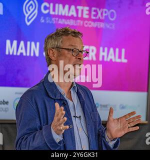 Uttoxeter, Staffs, UK. 20th Sep 2024. Hugh Fearnley-Whittingstall presents the keynote speech at Midlands Climate Expo. Credit Mark Lear/Alamy Stock Photo