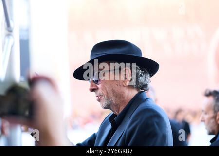 Tim Burton arrives at Maria Cristina Hotel during 72nd San Sebastian International Film Festival on September 25, 2024 in Donostia / San Sebastian, Spain. Stock Photo