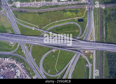 Aerial view on modern road junction Stock Photo