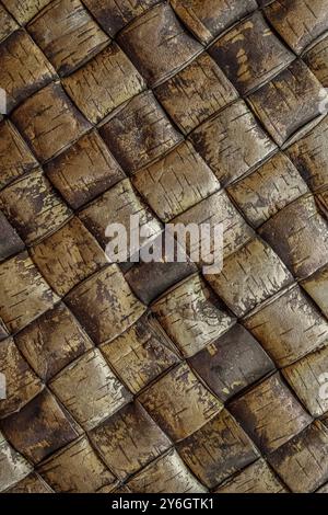 Ancient product from wicker bast, braided background Stock Photo