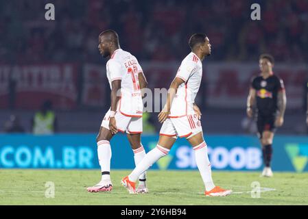 Braganca Paulista, Brazil. 25th Sep, 2024. SP - BRAGANCA PAULISTA - 09/25/2024 - BRAZILIAN A 2024, BRAGANTINO x INTERNACIONAL - Valencia Internacional player celebrates his goal during the match against Bragantino at the Nabi Abi Chedid stadium for the Brazilian A 2024 championship. Photo: Diogo Reis/AGIF (Photo by Diogo Reis/AGIF/Sipa USA) Credit: Sipa USA/Alamy Live News Stock Photo