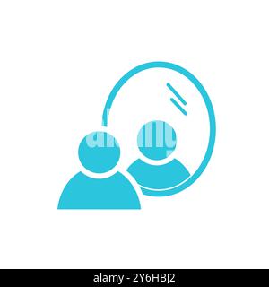 Mirror, reflection icon  Isolated on white background. From blue icon set Stock Vector