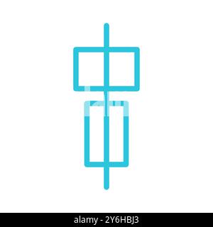 Vertical, objects align icon. Isolated on white background. From blue icon set Stock Vector