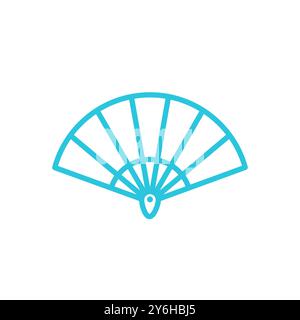 Hand fan icon. Isolated on white background. From blue icon set. Stock Vector