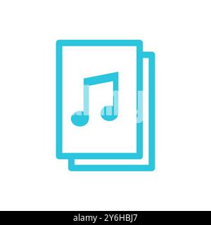 Prelude, music notes sheet icon. Isolated on white background. From blue icon set Stock Vector