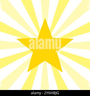 Shining star. Yellow Sunbeam background, starbust wallpaper Stock Vector