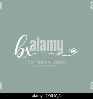 BX Initial handwriting logo design Stock Vector