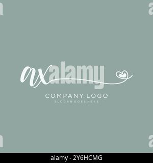 AX Initial handwriting logo design Stock Vector