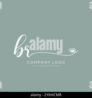 BR Initial handwriting logo design Stock Vector