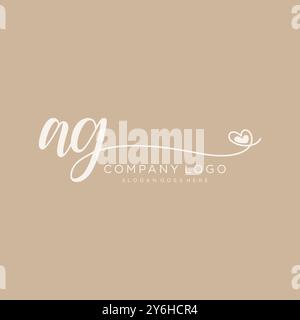 AG Initial handwriting logo design Stock Vector