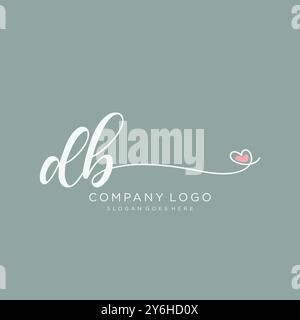 DB Initial handwriting logo design Stock Vector