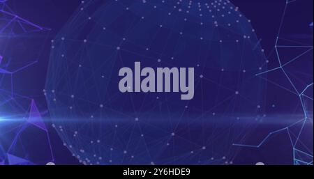 Image of network of connections with icons over globe Stock Photo