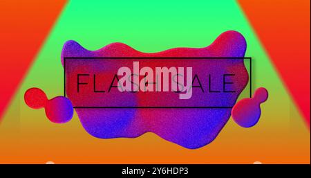 Image of flash sale text over vibrant pattern background Stock Photo