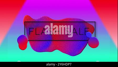 Image of flash sale text over vibrant pattern background Stock Photo